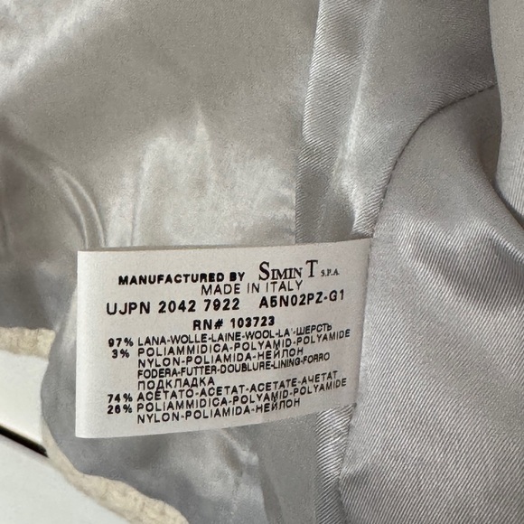 Armani Jeans vintage cream textured wool blazer size 6 - Picture 7 of 8